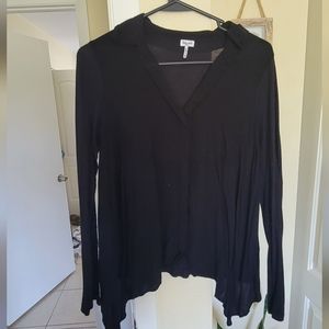 Splendid Women's Button Down, Black, S